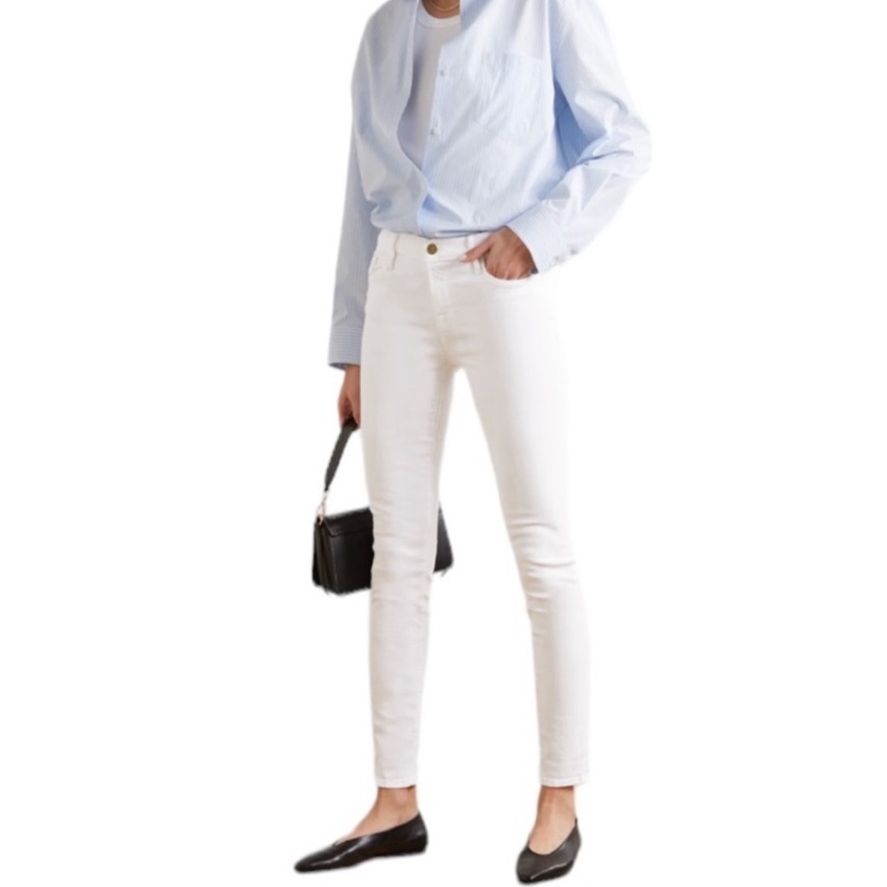 FRAME Le Skinny De Jeanne Crop White